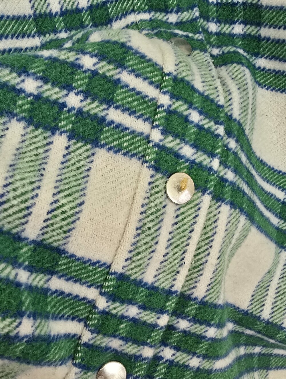 Joie Green Blue & White Plaid Flannel Shacket Shirt Jacket Size Small - Picture 7 of 12
